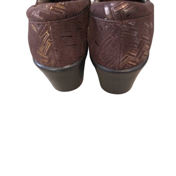 Alegria Women's Leather Shoes Size 41 Cranberry Gold Comfort Safety Work Travel - Picture 7 of 9